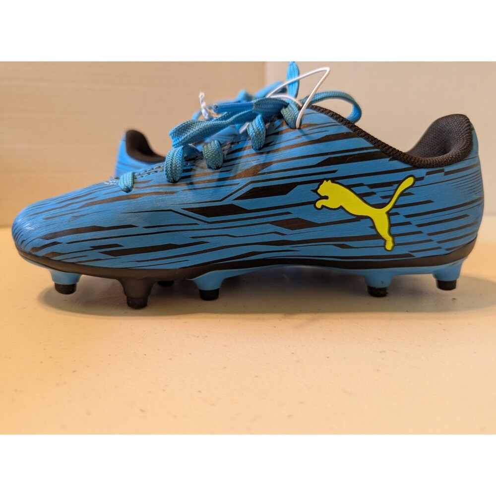 Puma Rapido III FG/AG Junior Soccer Cleats Kids Size 1C Ocean Dive/Yellow Alert - Picture 9 of 16